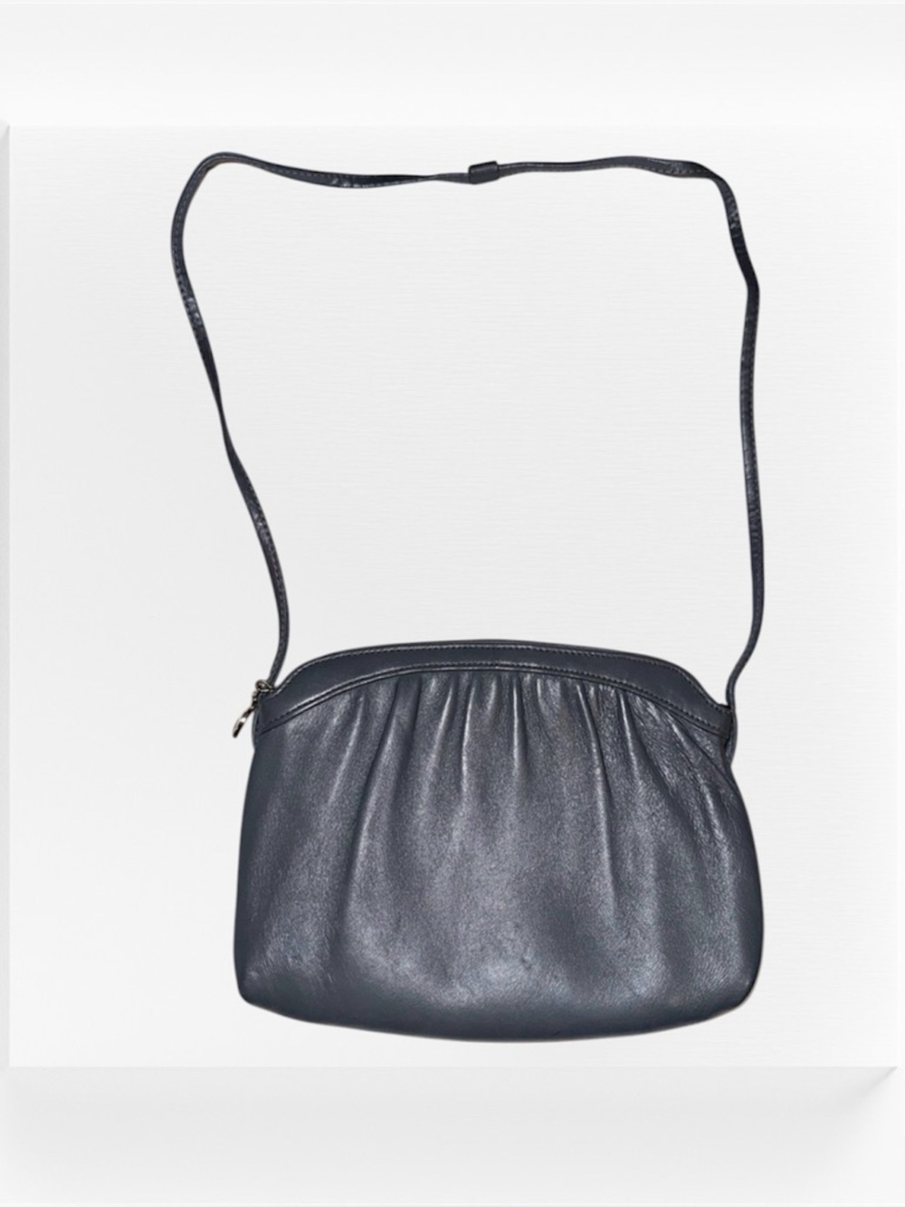 Vintage Grey Leather Shoulder Bag